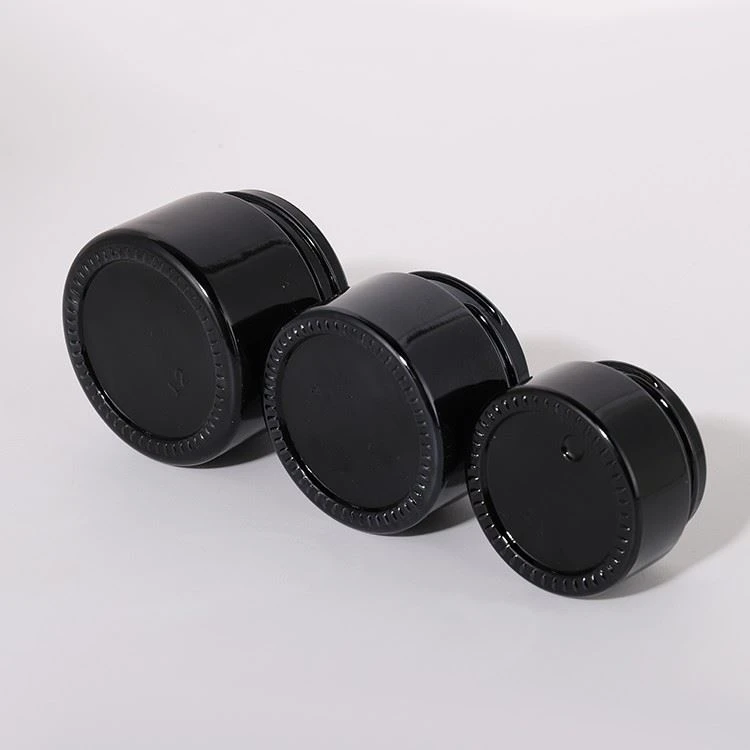 50g black glass cream jar
